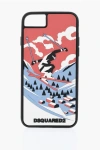 Dsquared2 Silicone Skier Iphone 8 Plus Case In Pink