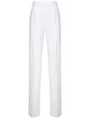 Dsquared2 Silk And Cotton Blend Trousers With Ironed Crease In White