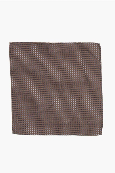 Dsquared2 Silk And Cotton Pocket Square With Polka Dots In Multi