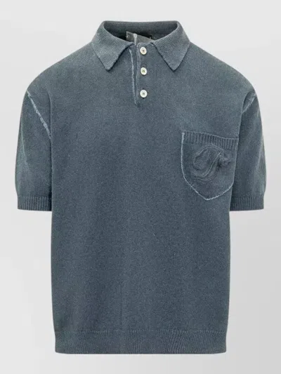 Dsquared2 Classic Polo With Buttons And Pocket In Blue