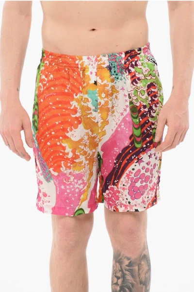 Dsquared2 Silk Boxer With Allover Print