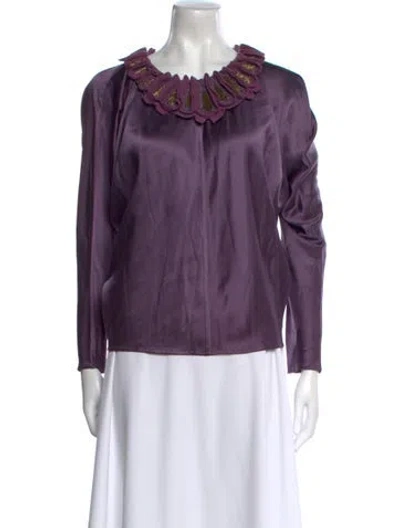 Pre-owned Dsquared2 Silk Cowl Neck Blouse In Purple