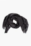 Dsquared2 Silk Georgette Foulard With All-over Logo In Black