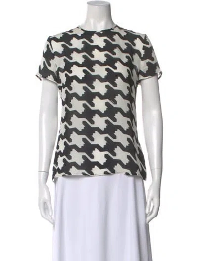 Pre-owned Dsquared2 Silk Houndstooth Print Top In Multi