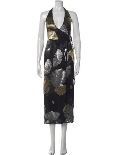 Pre-owned Dsquared2 Silk Long Dress In Black