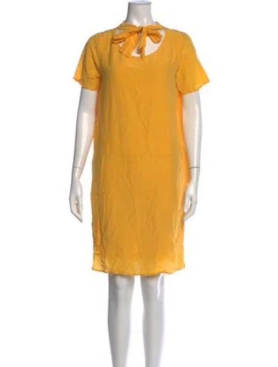 Pre-owned Dsquared2 Silk Mini Dress In Yellow