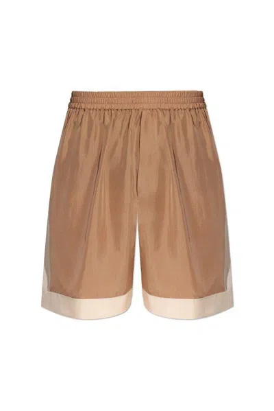 Dsquared2 Silk Mini Shorts In Brown