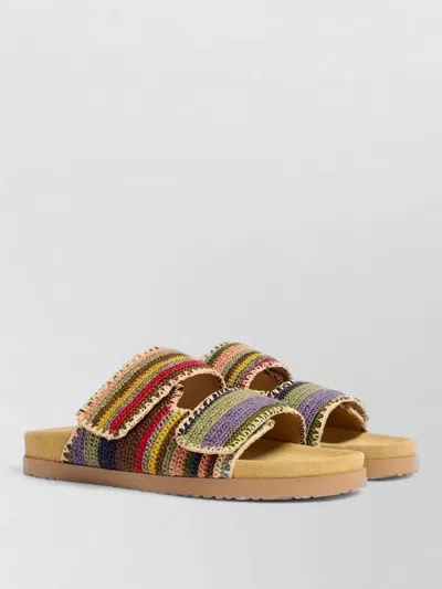 Dsquared2 Silk Nylon Sandals Open Toe Flat Sole