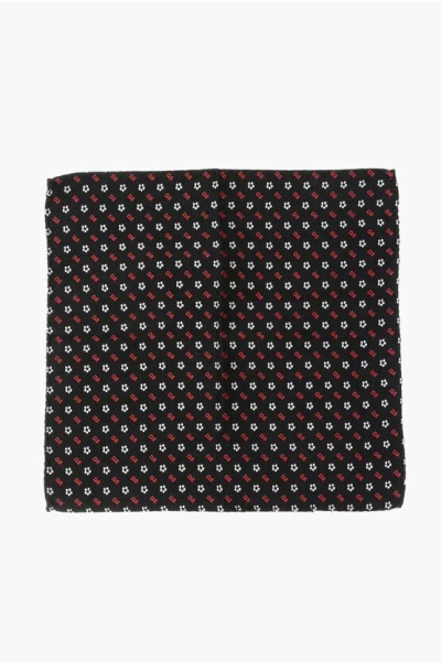 Dsquared2 Silk Pocket Square With All-over Monogram