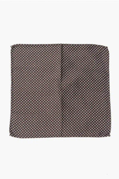 Dsquared2 Silk Pocket Square With Floral Jacquard Motif