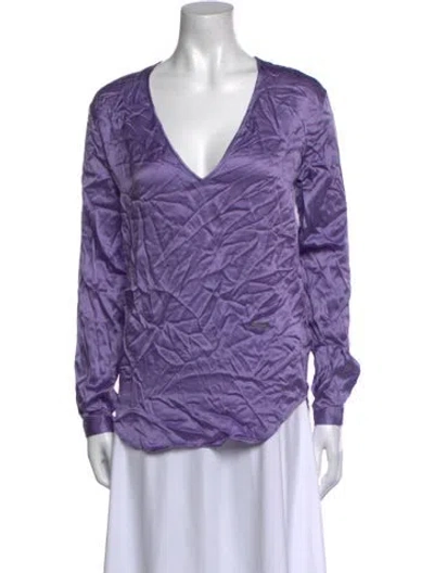 Pre-owned Dsquared2 Silk Printed Blouse In Purple