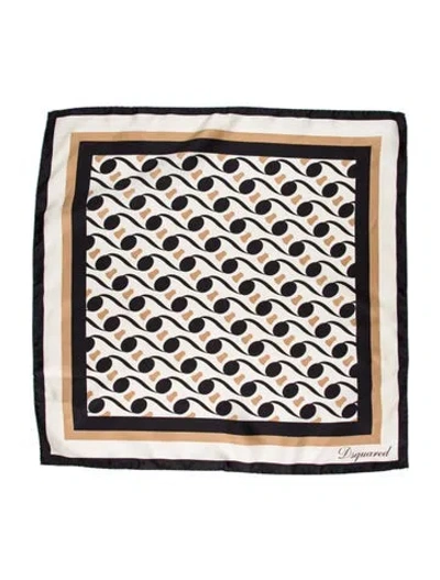 Pre-owned Dsquared2 Silk Printed Scarf In Blue