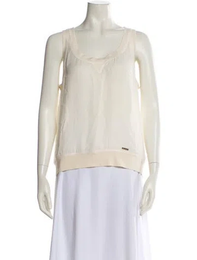 Pre-owned Dsquared2 Silk Scoop Neck Top In Neutral