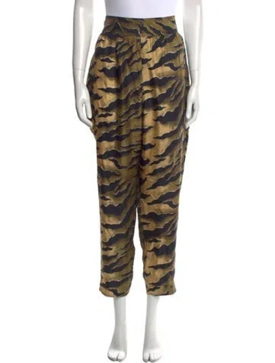 Pre-owned Dsquared2 Silk Straight Leg Pants In Green