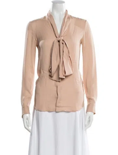 Pre-owned Dsquared2 Silk Tie Neck Blouse In Neutral