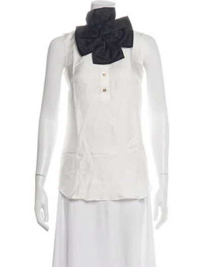 Pre-owned Dsquared2 Silk Tie Neck Top W/ Tags In Neutrals