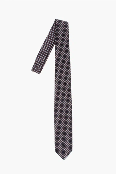 Dsquared2 Silk Tie With Floral Embroidery In Black