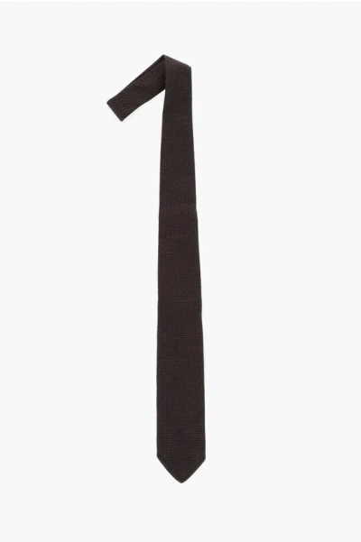 Dsquared2 Silk Tie With Micro Motifs Grösse Unica