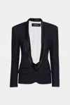 Dsquared2 Silk-lapel Denim Blazer In Navy