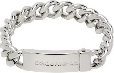 Dsquared2 Silver Chained2 Bracelet In Palladium
