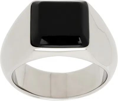 Dsquared2 Silver D2 Hedonism Punk Ring In Nero Palladio