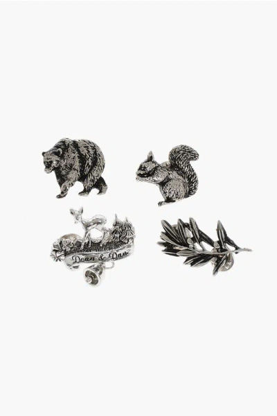 Dsquared2 Silver-effect Brass Brooches Set