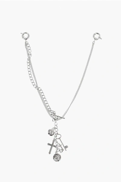 Dsquared2 Silver Effect Chain Necklace With Charms