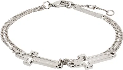 Dsquared2 Silver Jesus Bracelet In Palladium