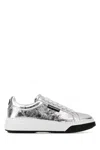 Dsquared2 Silver Leather Bumper Sneakers In Silver