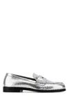 Dsquared2 Metallic Neoclassic Loafers With Textured Surface In Metallic