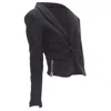 Dsquared2 Silver Punk Barbell Piercing Cropped Blazer In Black