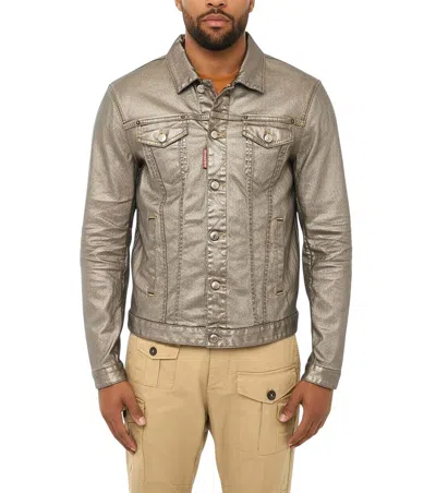 Dsquared2 Silver Shirt Collar Jacket In Metallic