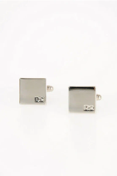 Dsquared2 Silver Tone Metal Cufflinks In Metallic