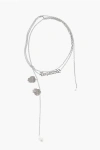 Dsquared2 Silver-tone Metal Wrap Necklace With Lettering Logo Grösse Unica