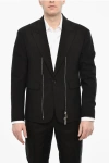 Dsquared2 Single Breasted Blazer With Peak Lapel And Zip Detail