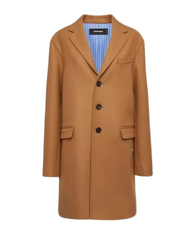 Dsquared2 Single-breasted Coat In Brown