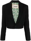 Dsquared2 Cropped Tailored Blazer Structured Shoulders In Black