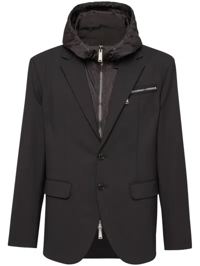 DSQUARED2 SINGLE-BREASTED HOODED BLAZER