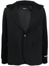 Dsquared2 Single-breasted Hooded Blazer In Schwarz