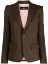 Dsquared2 Single-breasted Long-sleeve Blazer In Brown