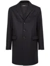 Dsquared2 Single-breasted Midi Coat In Black