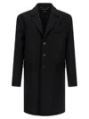 Dsquared2 Single-breasted Midi Coat With Monogram Lining In Black