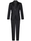 Dsquared2 Single-breasted Suit With Satin Lapel In Black