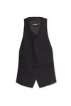 Dsquared2 Black Wool Waistcoat In Black
