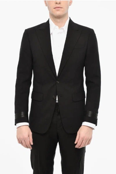 Dsquared2 Single Breasted Wool Blazer With Flap Pockets In Black