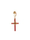 Dsquared2 Metal And Resin Single Clip-on Earring With Cross Shaped Pen In Red