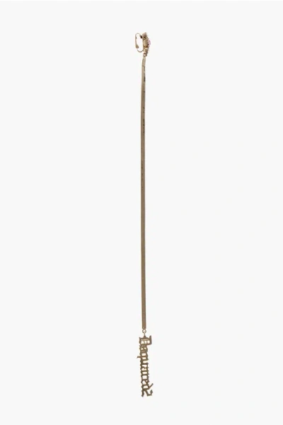 Dsquared2 Single Maxi Earring With Gothic Motif Logo Pendant