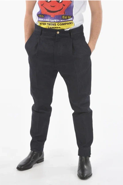 Dsquared2 Single-pleat Aviator Fit Pants In Blue