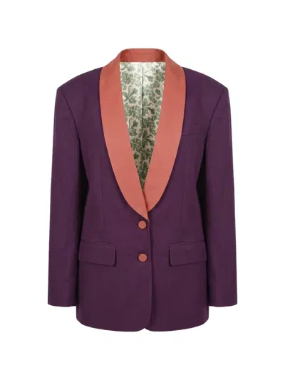 Dsquared2 Single-breasted Long-sleeve Blazer In Purple