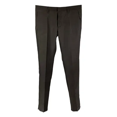 Pre-owned Dsquared2 Size 32 Black Cotton Silk Button Fly Dress Pants